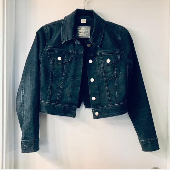 Levi’s Cropped Removable Fur Collar Jacket - Picture 2 of 8